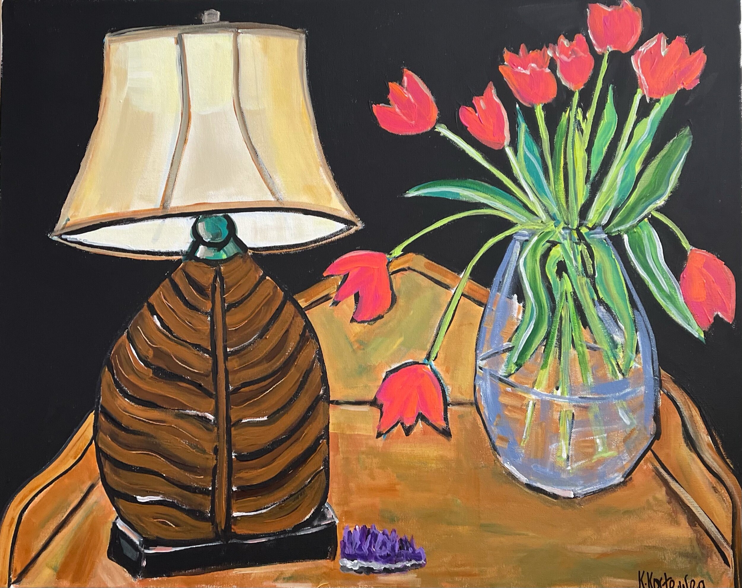 “Tulips.Amethyst.Lamp.”