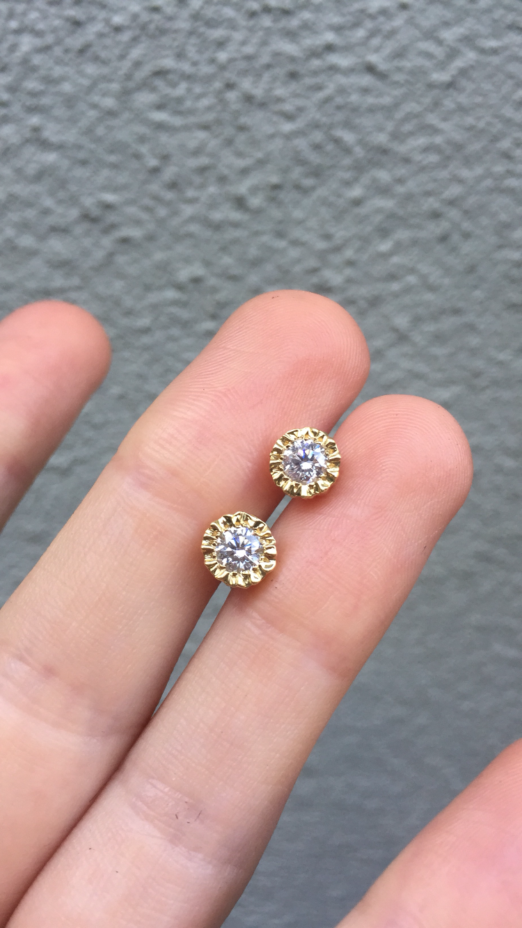 Bespoke 18ct Gold & Diamond Earrings