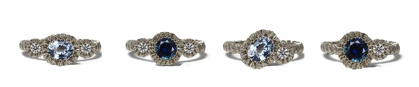 Rough photoshopped concepts for my client exploring gem placement, shape &amp; colour.