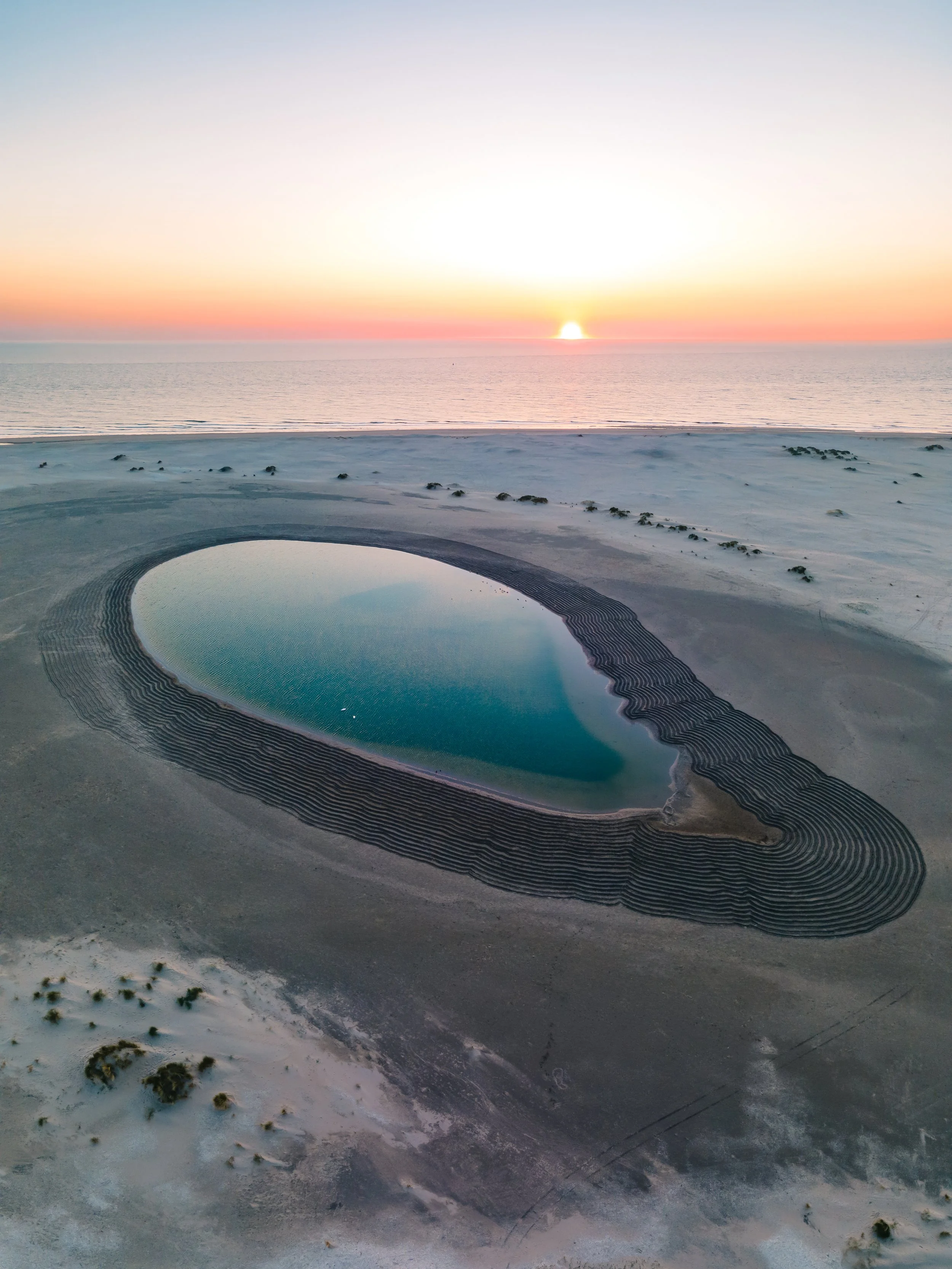 Zandmotor, little lake, sunset, 30x40-1.jpg
