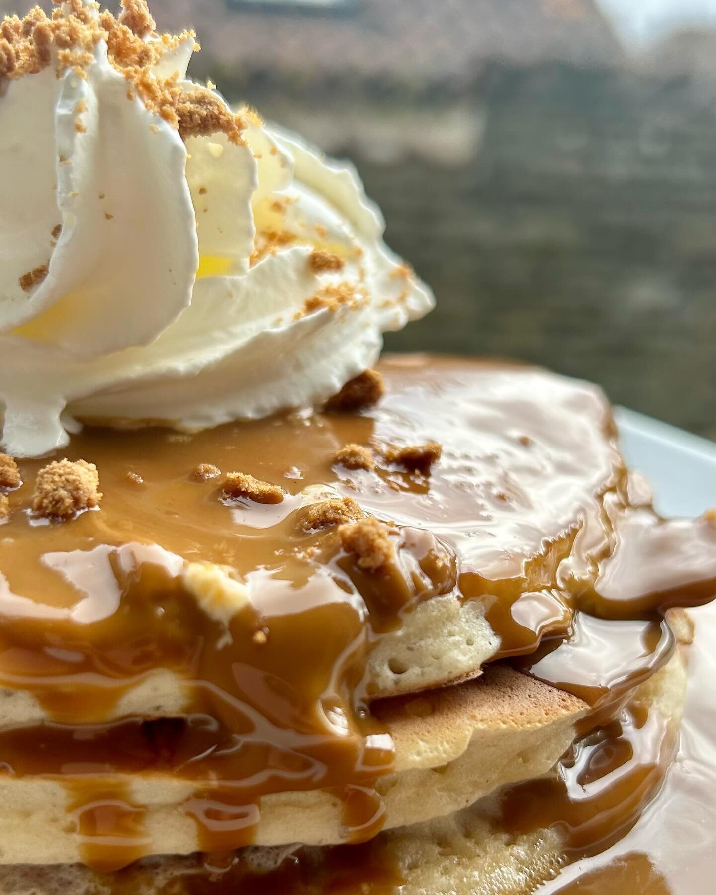Pancake day special available tomorrow only! Triple stack of American pancakes with Nutella, Biscoff or maple syrup, plus squirty cream of course! Available as a brunch special, 10.30am-2.30pm