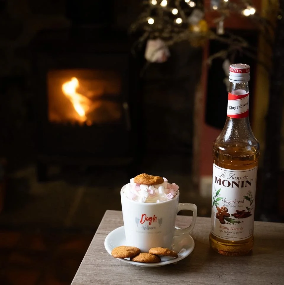 A classic - gingerbread latte with mini gingerbread cookies (homemade of course!) and lashings of whipped cream.