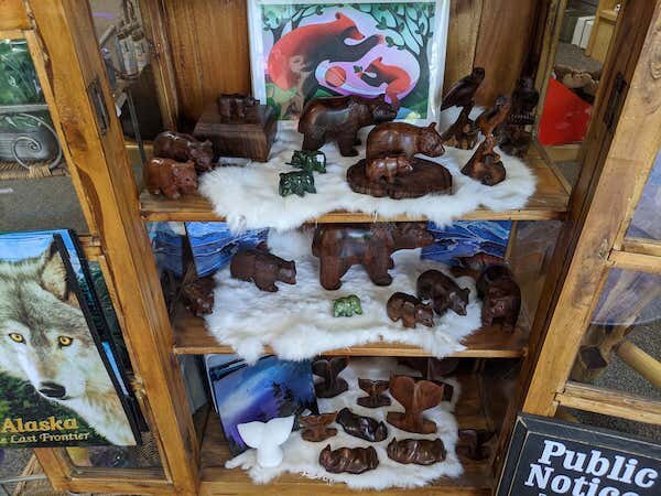  Wood Carvings on display at Great Alaskan Tourist Trap 