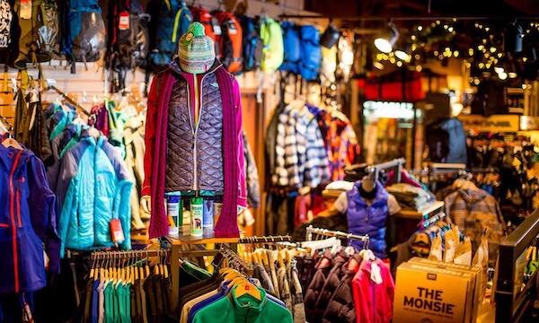  Coats and jacket on display on in the Alyeska Ski Shop  