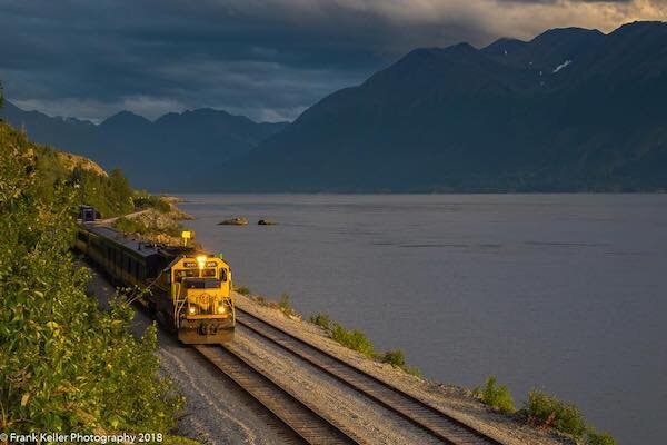  Alaska Railroad train on Turnagain Arm 