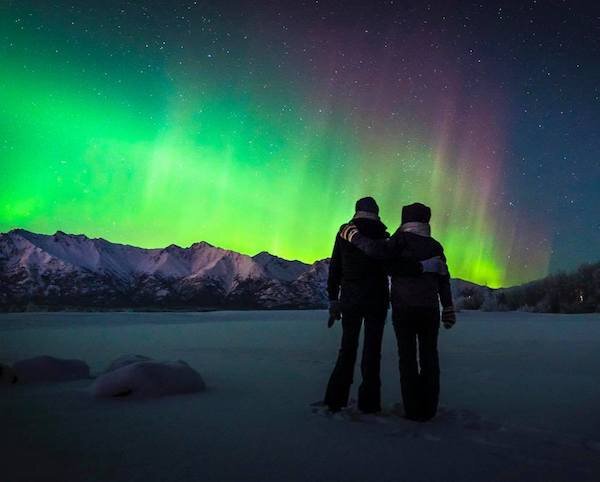  People watching Northern Lights with Salmon Berry Tours 