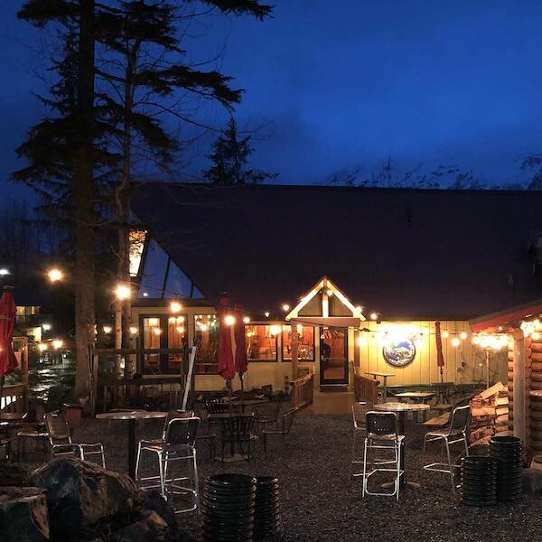  Outside nighttime view of patio at Jack Sprat Restaurant 