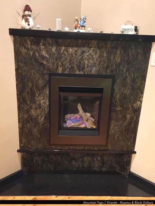  A fireplace mantle by Mountain Top Countertops 