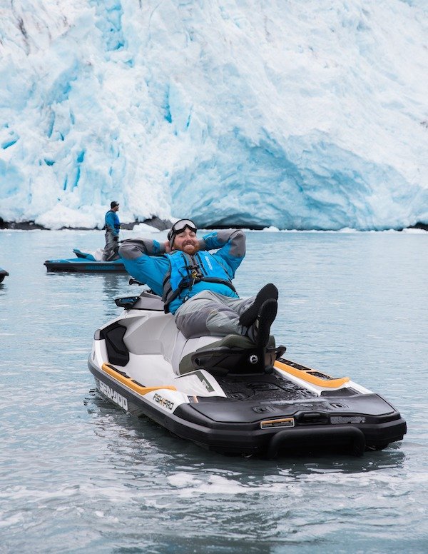  A person relaxing on a jet ski with Adventure Jet Ski Company 