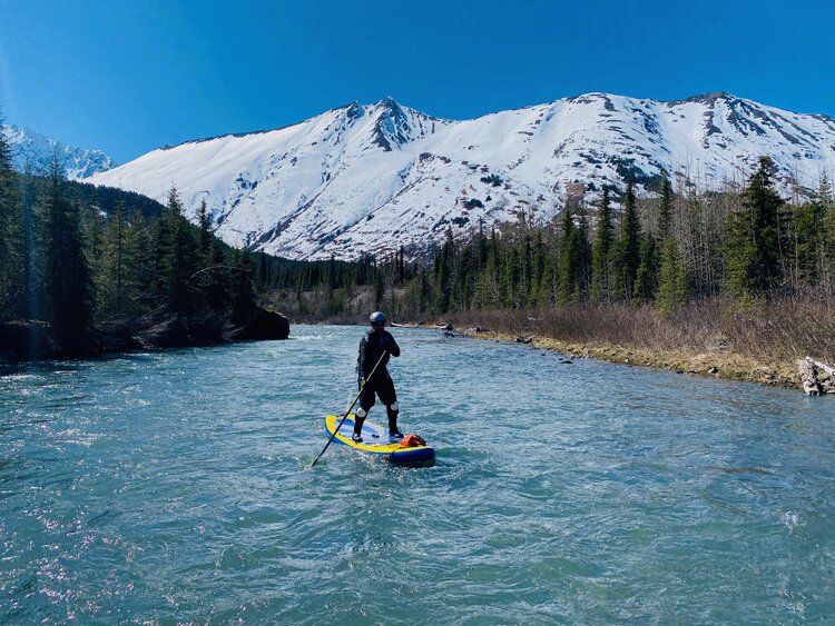  A single paddleboarder with Swift Adventures 
