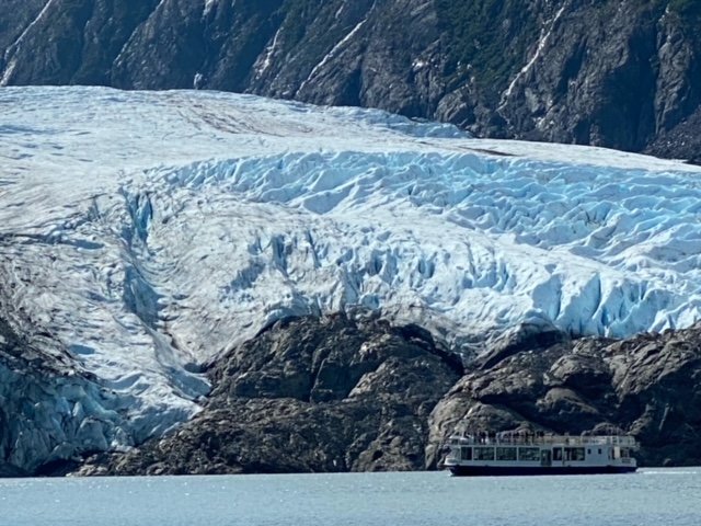  A boat in front of Portage Glacier  