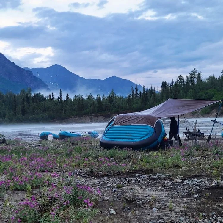  Camping along the river with Nova Alaska Guides 