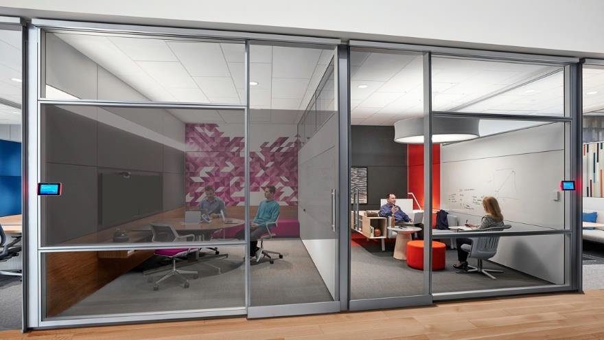Steelcase Privacy Wall with Conference and Sitting Area