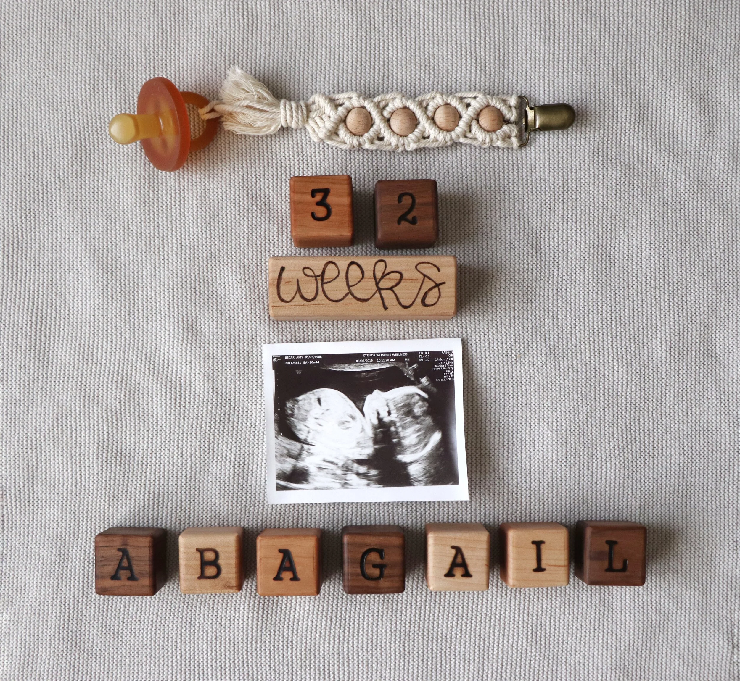 Custom baby shower gift name blocks