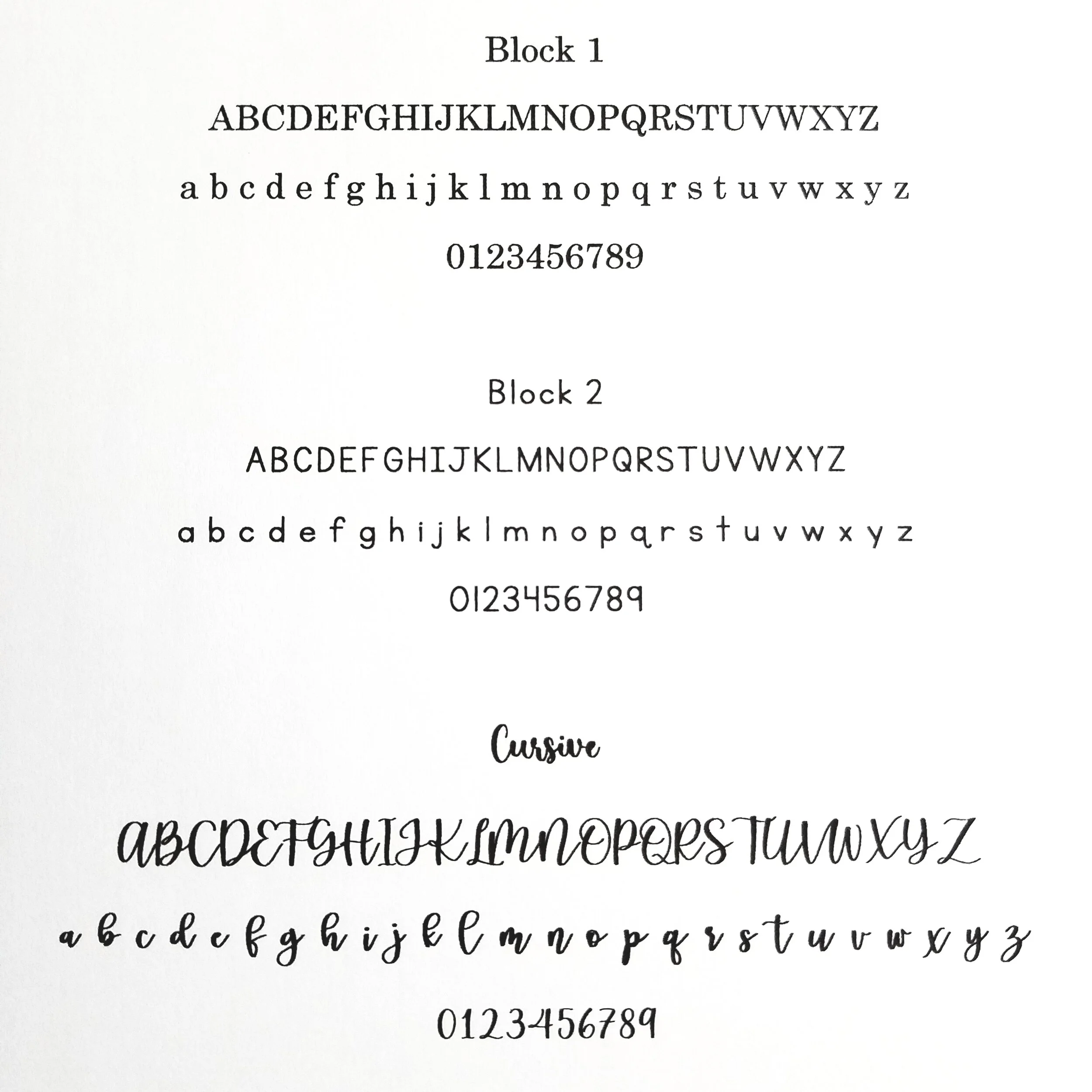 Custom name blocks font options