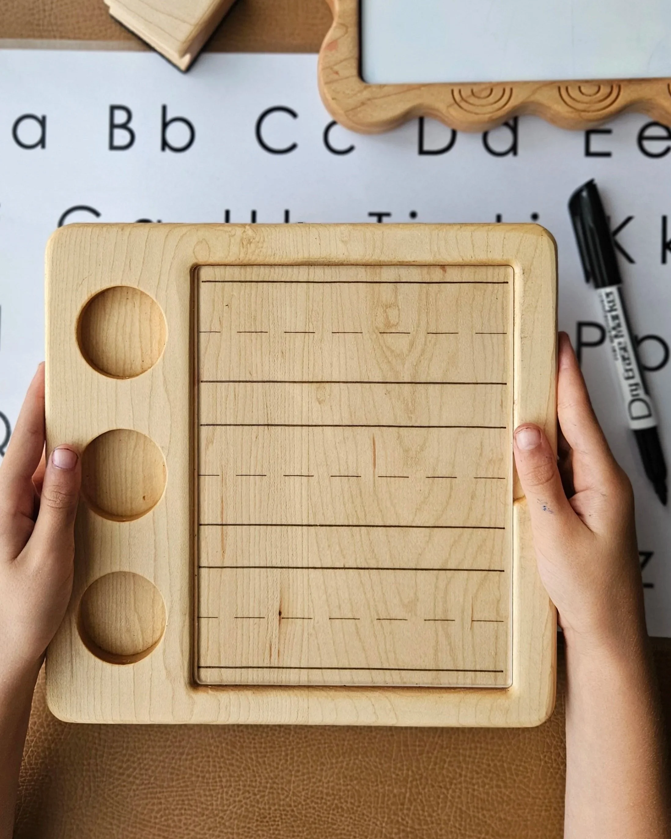 3 hole stamp tray with laser lines