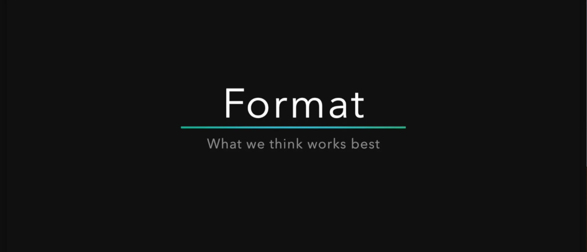 IDEAL FORMAT FOR A RECEPTION