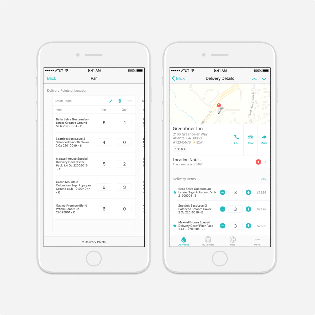 Coffee Delivery Amounts