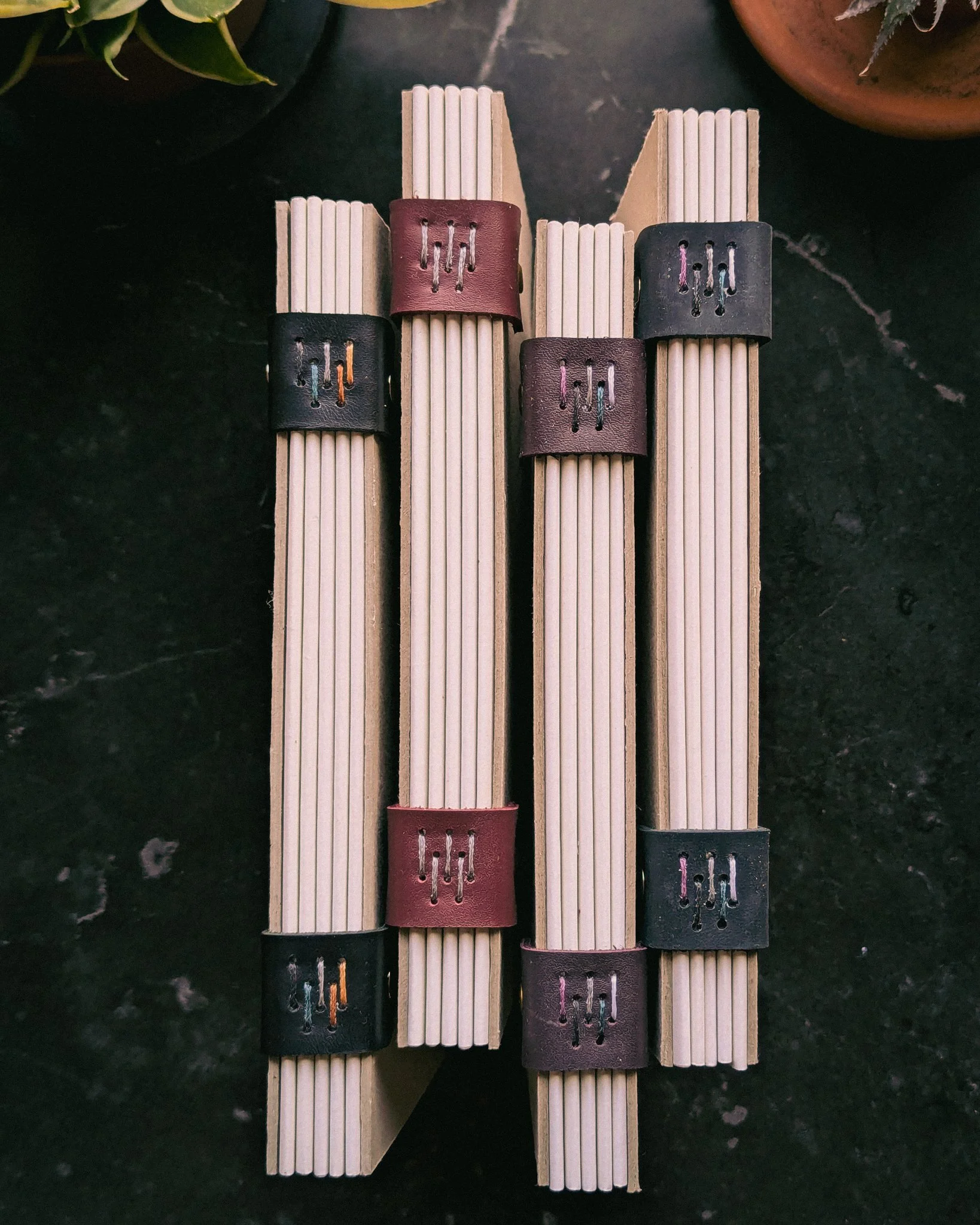 A5 Leather Spine Notebook