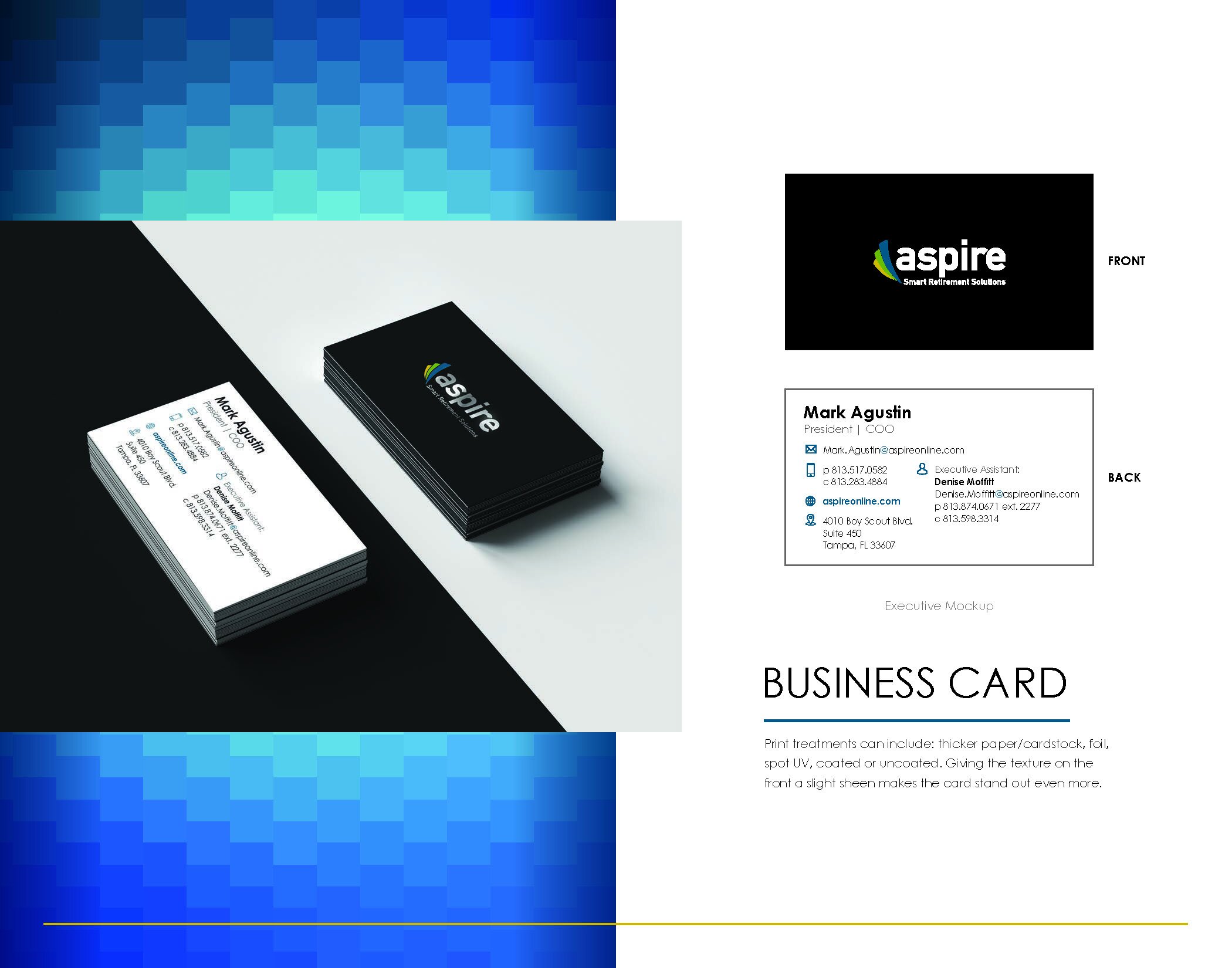 Creative direction for refreshed brand materials for our brand-to-market strategy - business card design
