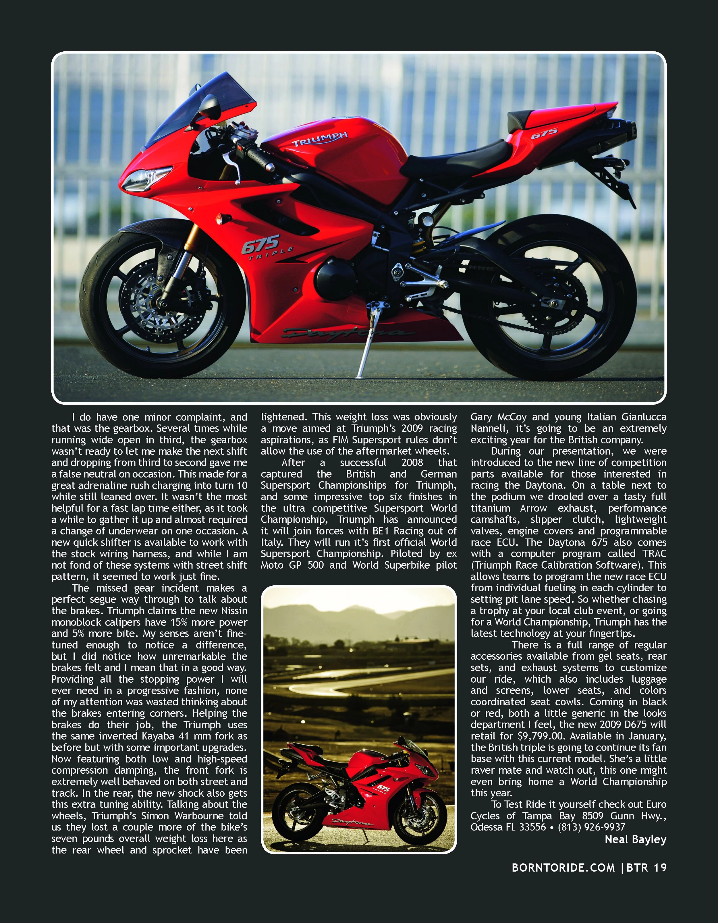Creative Direction and Content Strategies for Daytona 675 Motorcycle Campaign