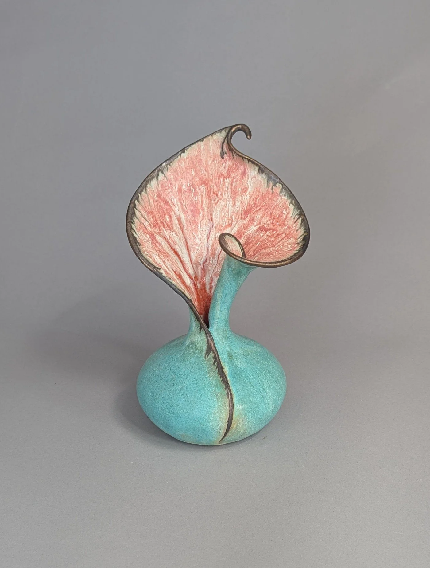 Calla Lily vase 8.75" ht x 5.5"w x 5"d