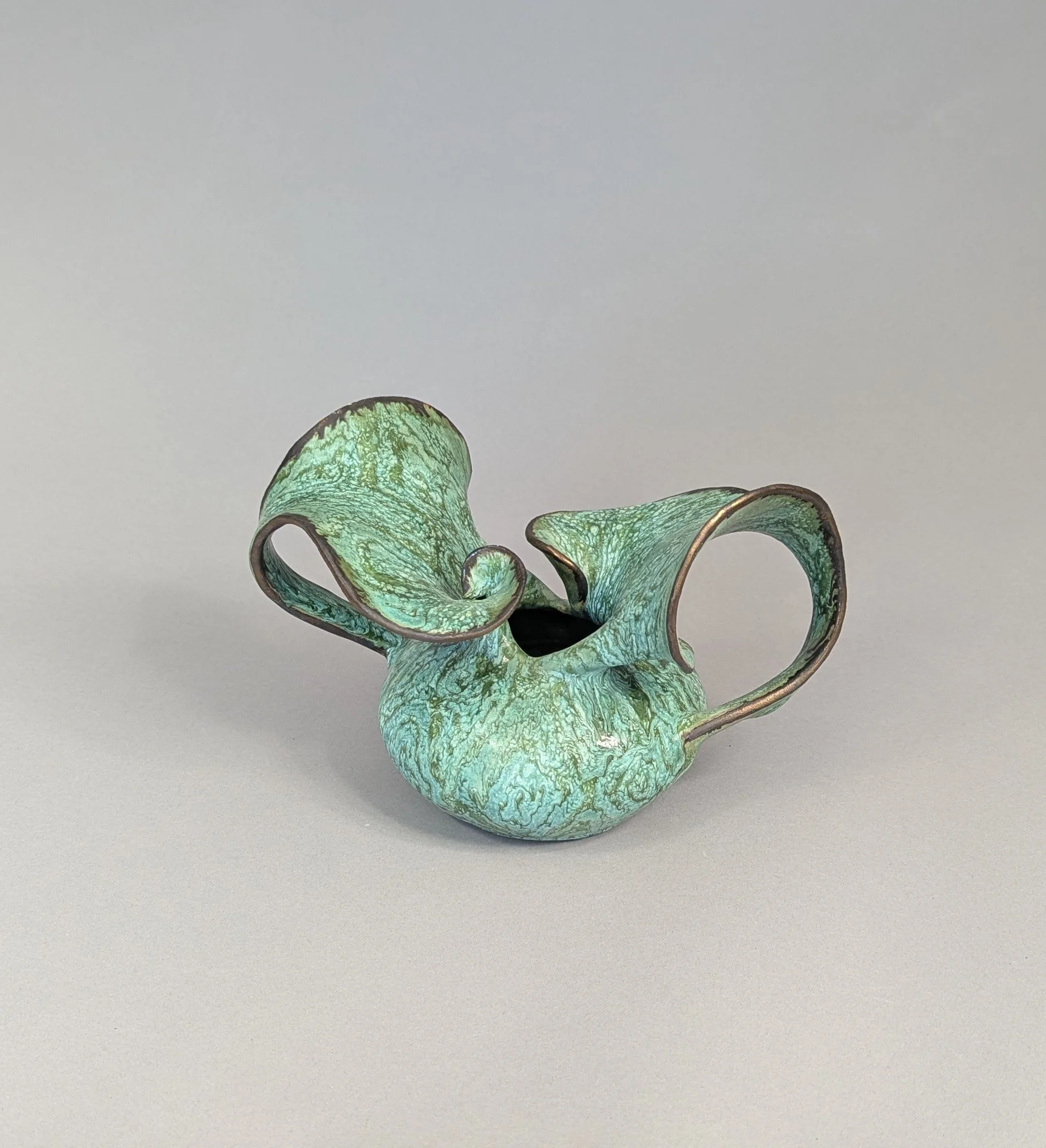 Double Leaf Vase 6" ht x 5"w x 9"l