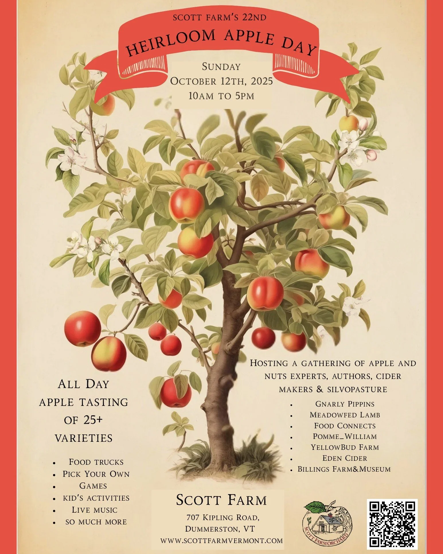 It's almost time once again for our biggest event of the year - Heirloom Apple Day!

Join us from 10am-5pm on Sunday, Oct 12, for a celebration of apples of all shapes, colors, tastes, and their histories. This family friendly event will once again i