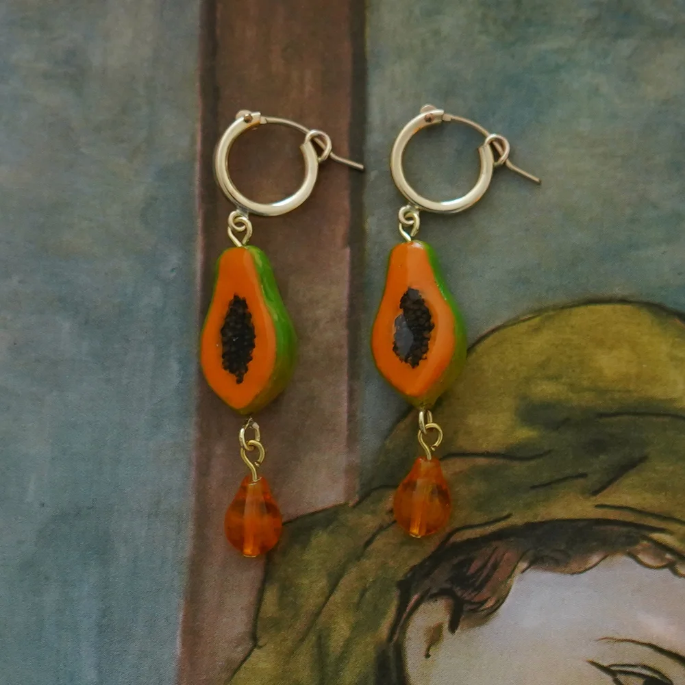 Papaya Hoop Earrings — Dona Park