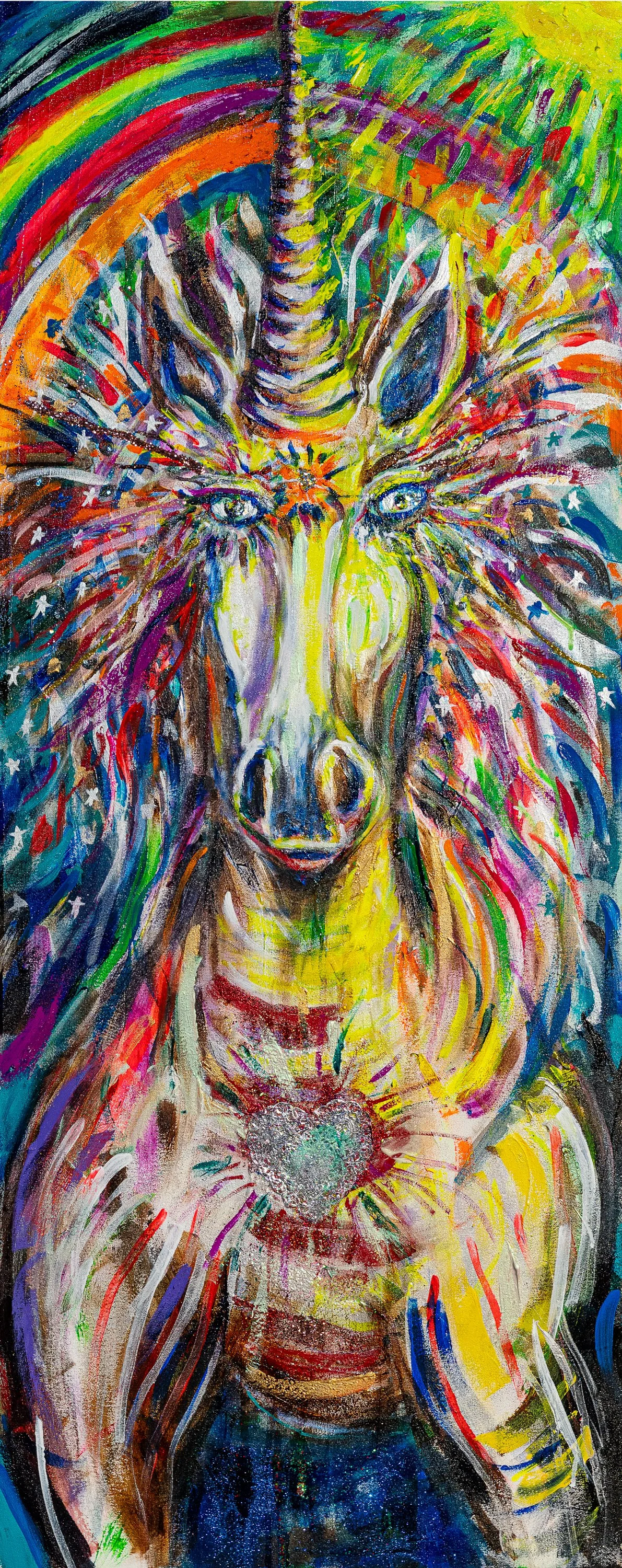 Lunacorn | Mixed Media | 50" x 20" | 2025