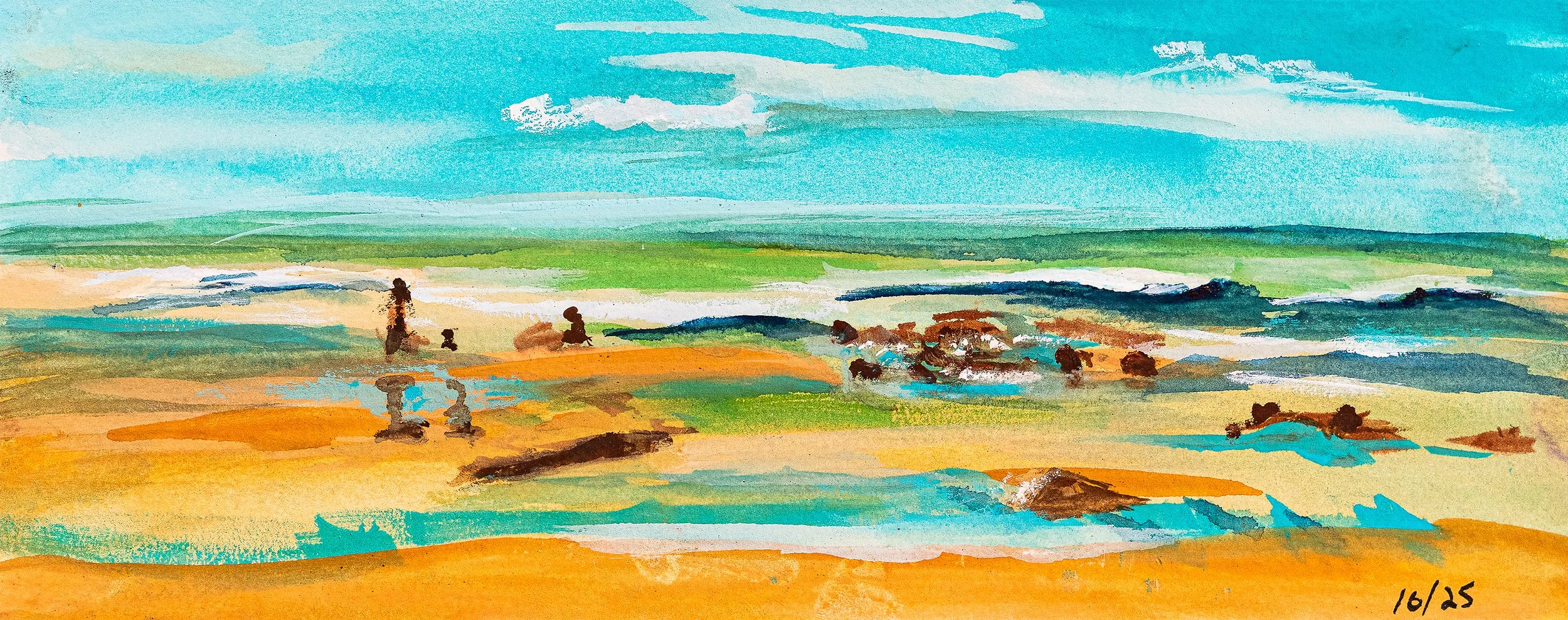 Costa Rica Beach 03 | Gouache | 4" x 10" | 2025