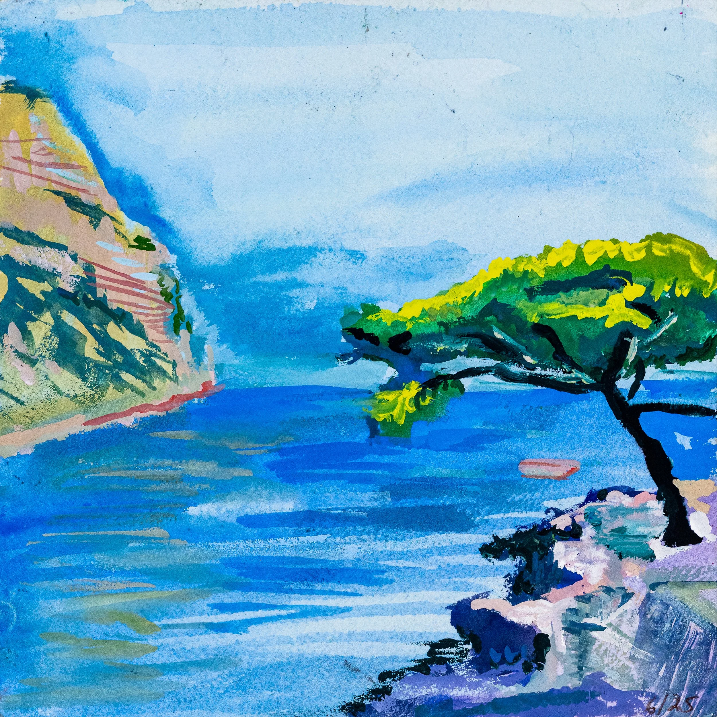 Cassis Ridge | Gouache | 8" x 8" | 2025