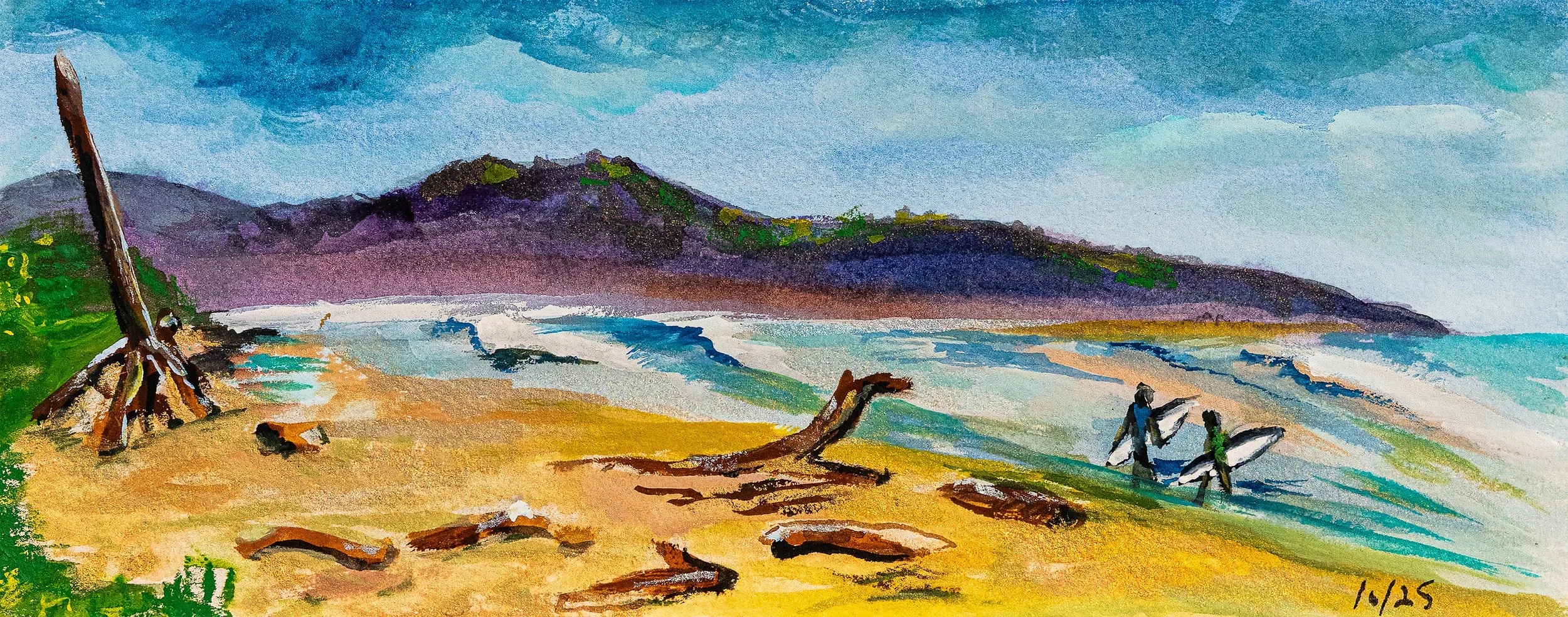 Costa Rica Beach 01 | Gouache | 4" x 10" | 2025