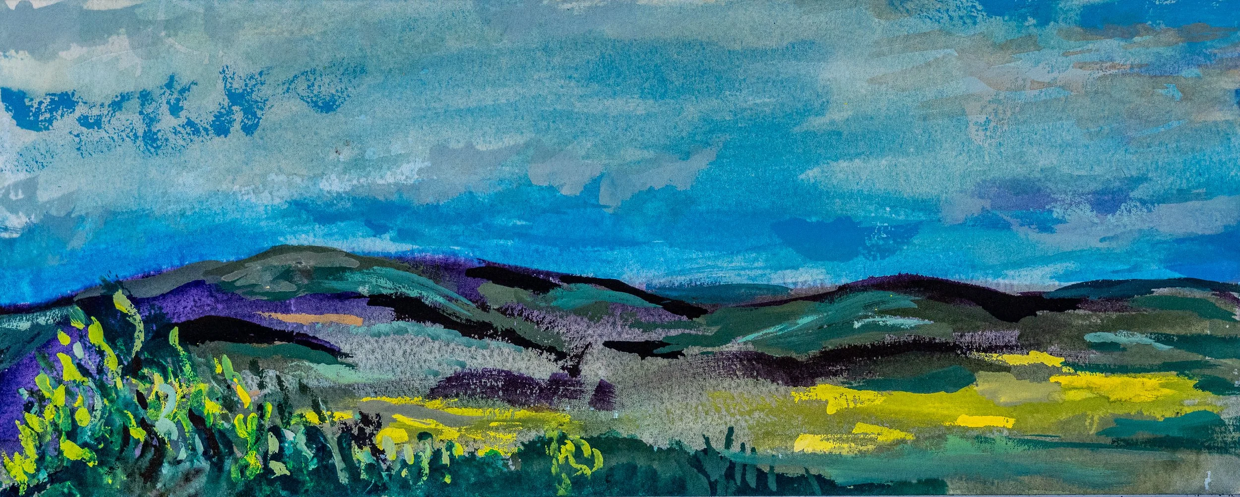 Gordes | Gouache | 4" x 10" | 2025
