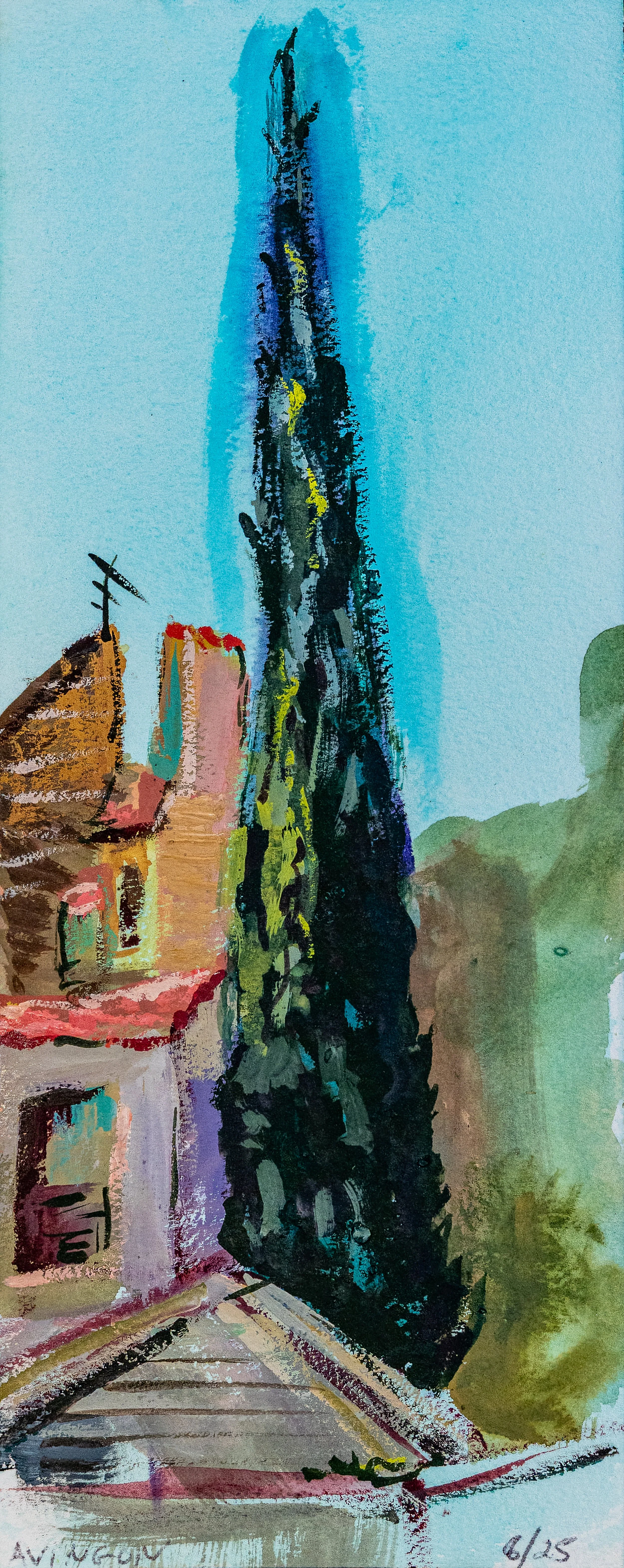 Avignon | Gouache | 10" x 4" | 2025