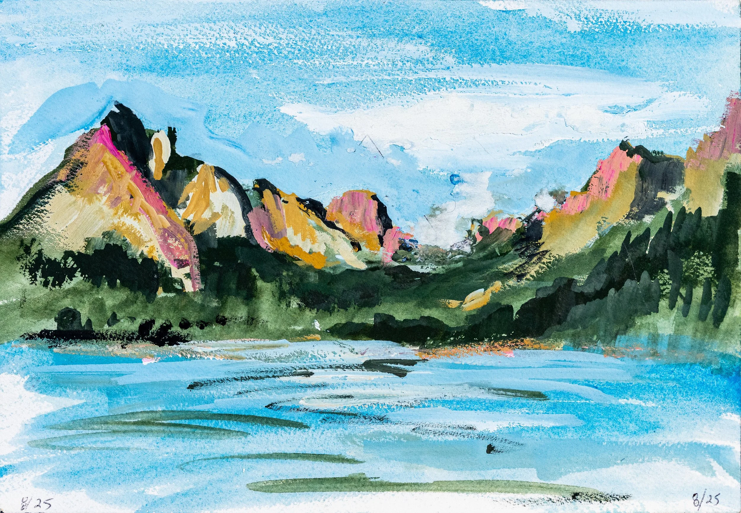Redfish Boat | Gouache | 7" x 10" | 2025