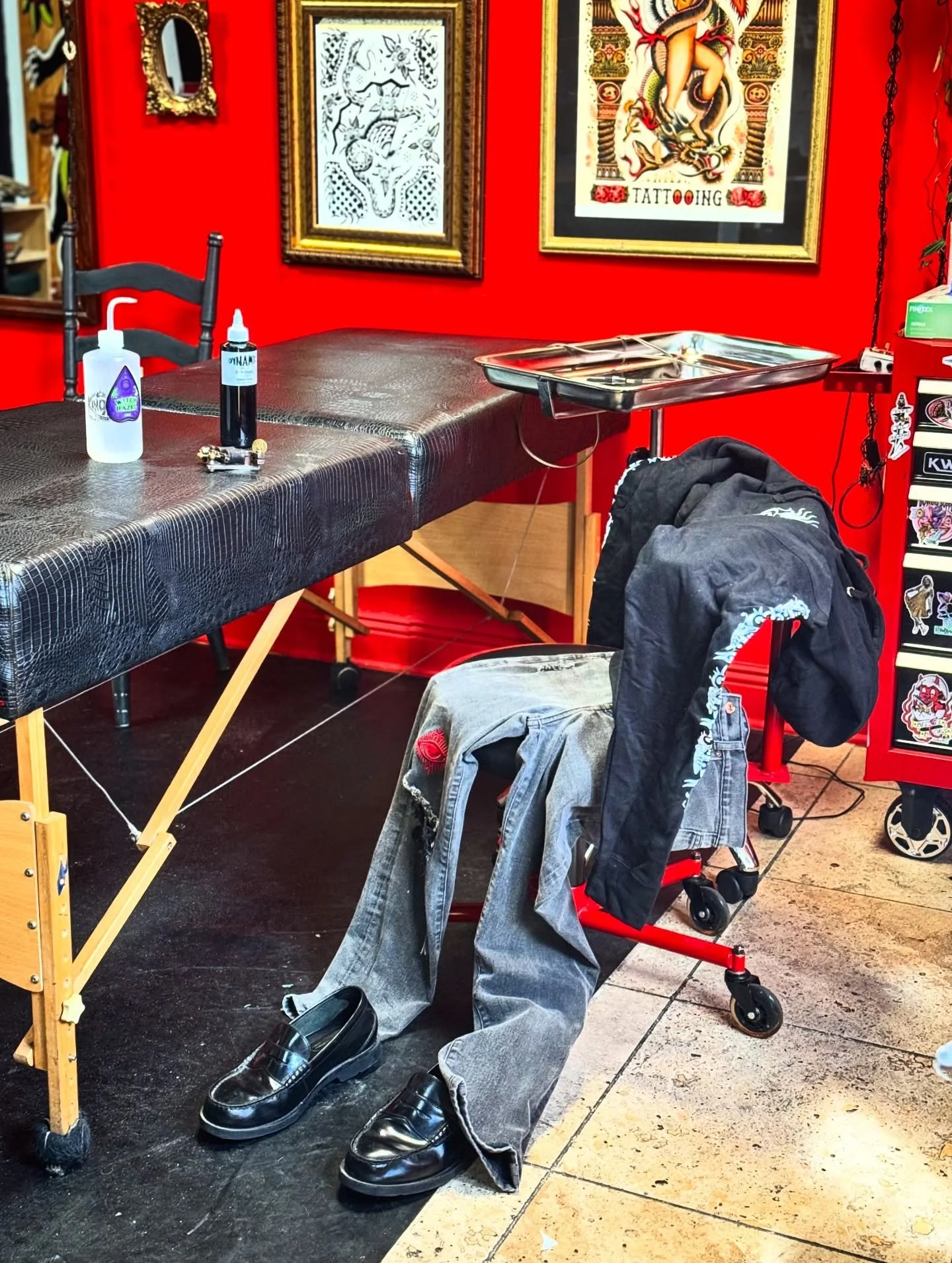 I came into the shop today to find that @jacquirosetattoos had been raptured. Trust me, I&rsquo;m as shocked as you are. She won&rsquo;t be available for walk ins today, keep posted for her flash sheet in heaven.  #rapture2025
