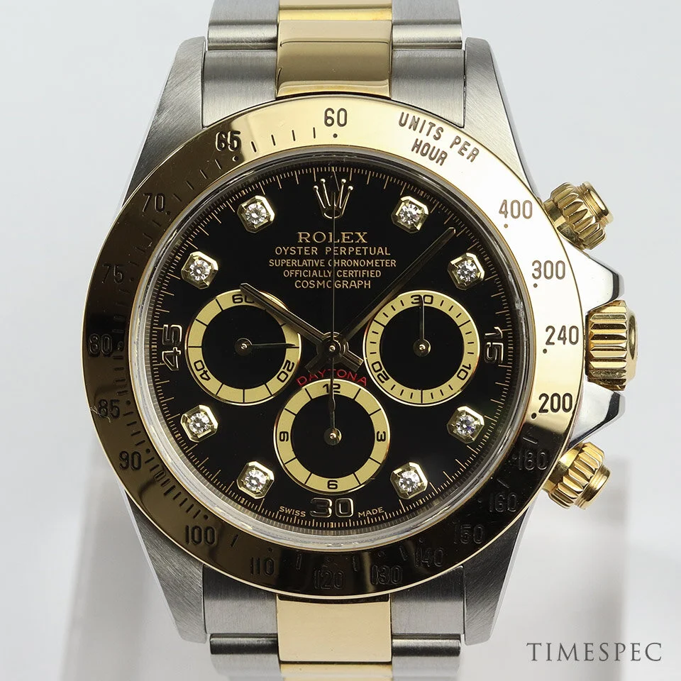 Rolex Daytona | Cosmograph | Model 16523 | Zenith movement | Steel and Gold | Original Diamond Dial | Year 1999.
