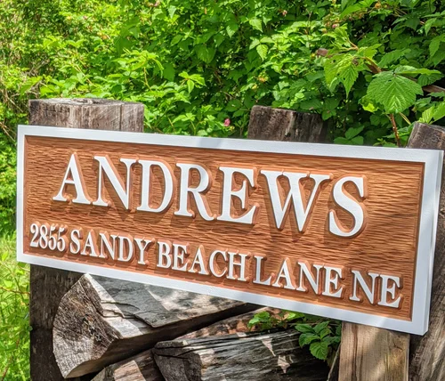 36 x 12 Personalized Cedar Name & Address Sign
