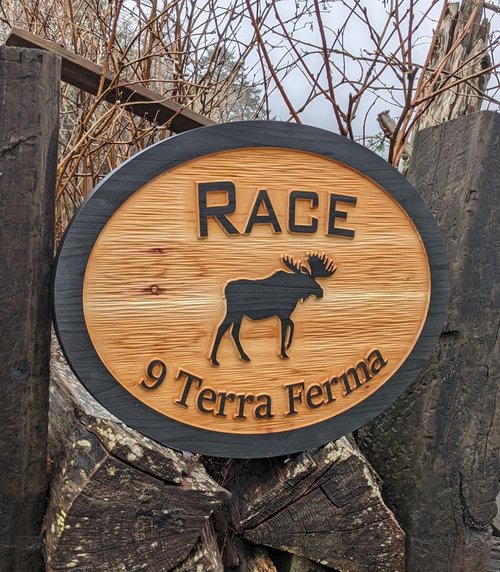 Personalized Carved Cedar Sign — Moose