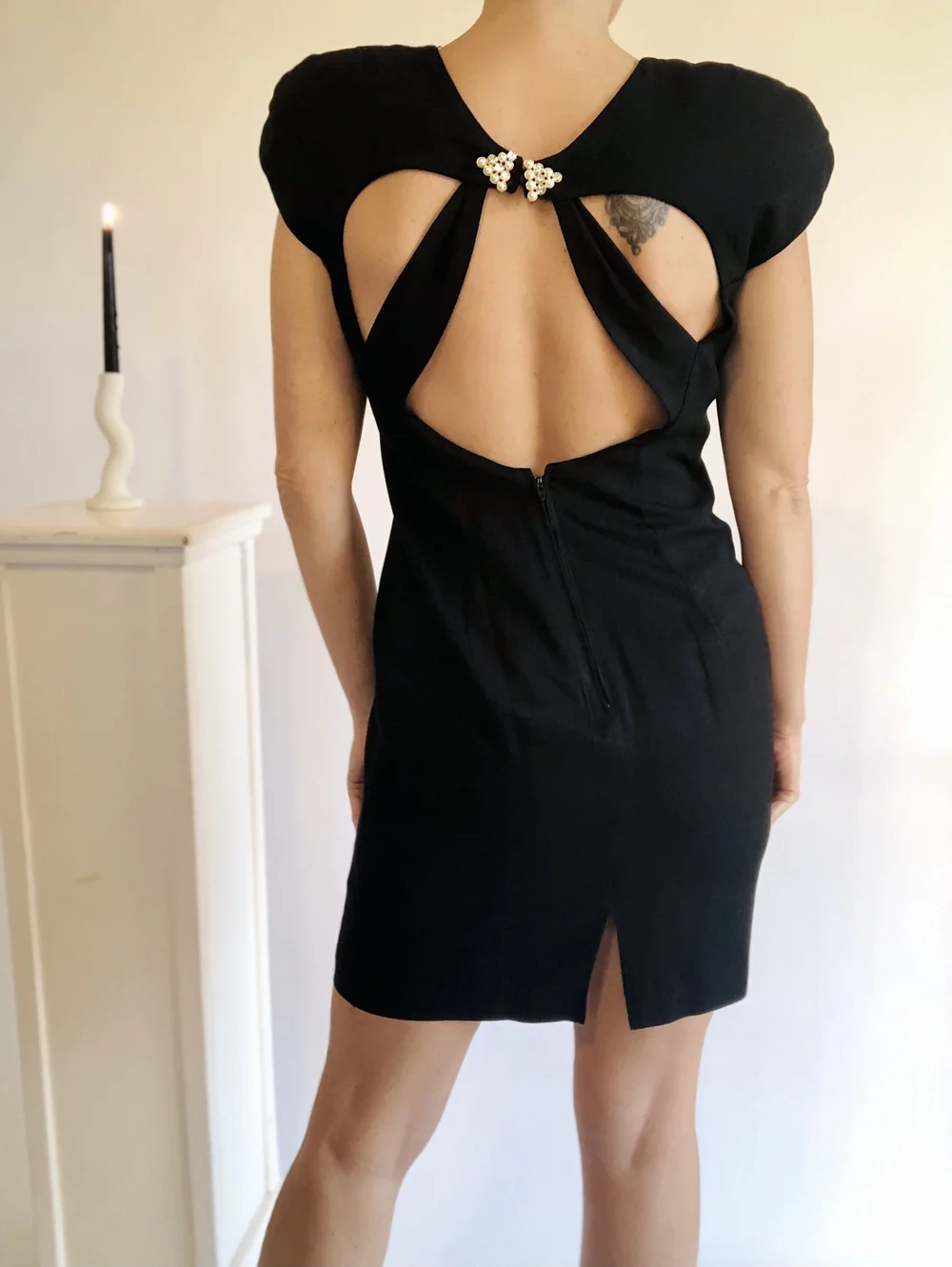 Vintage Cutout-Back Holiday Cocktail Dress Vintage Cutout-Back Holiday Cocktail Dress