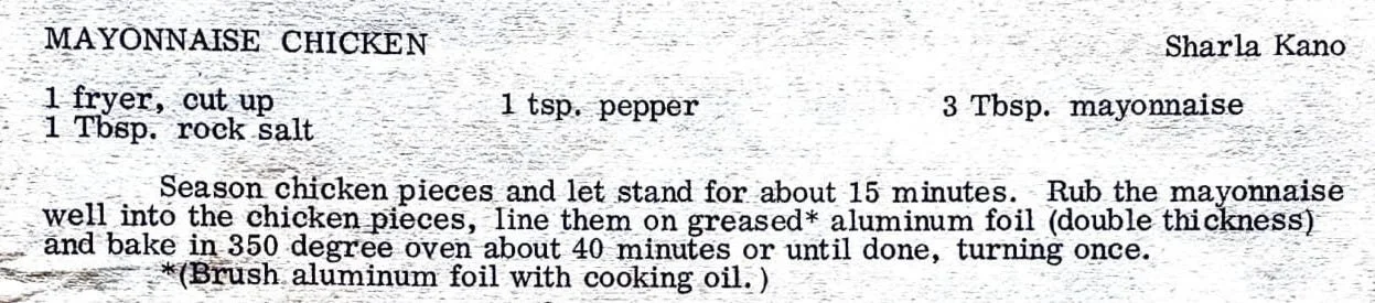 Mayonnaise Chicken