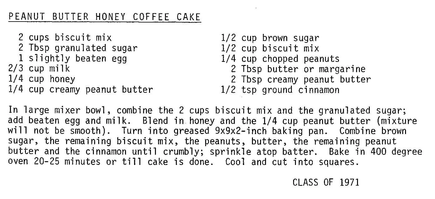 Peanut Butter Honey Coffee Cake