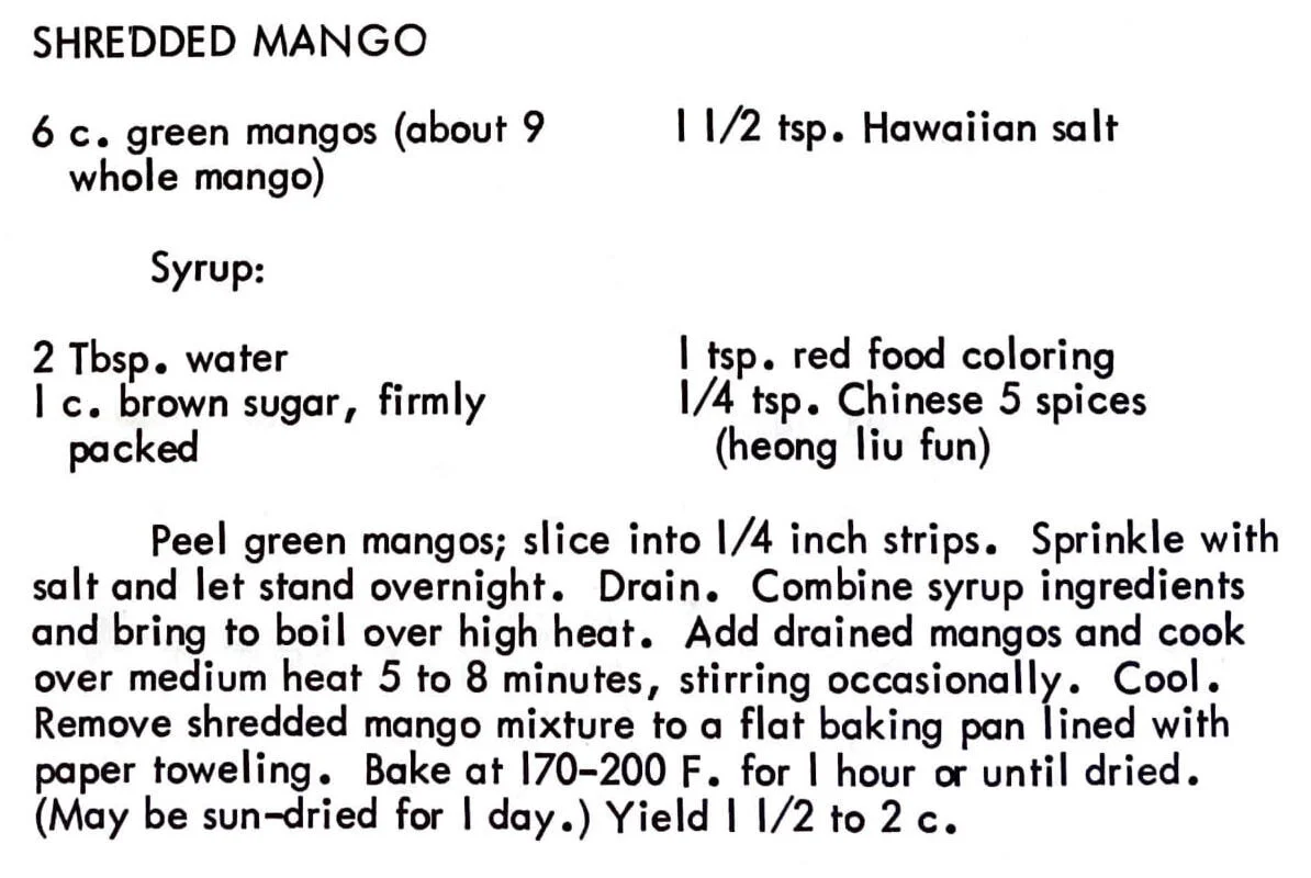 Shredded Mango