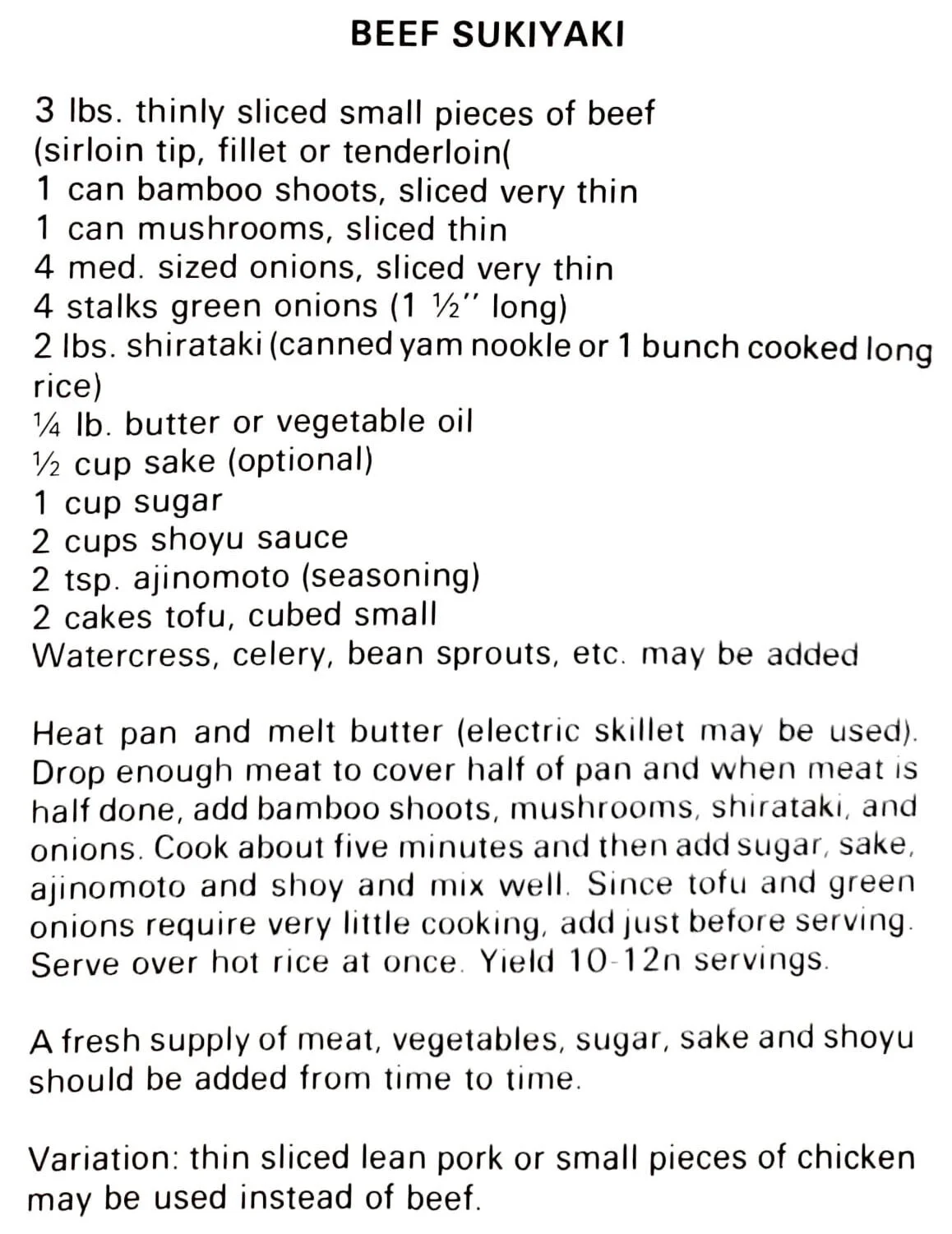 Beef Sukiyaki