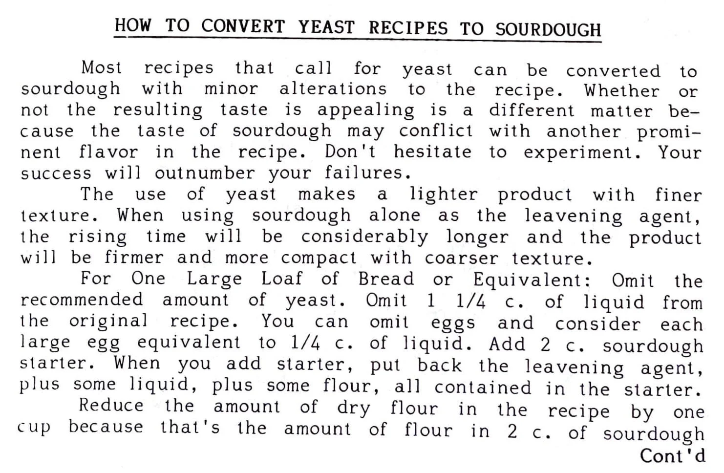 How to Convert Yeast Recipes to Sourdough