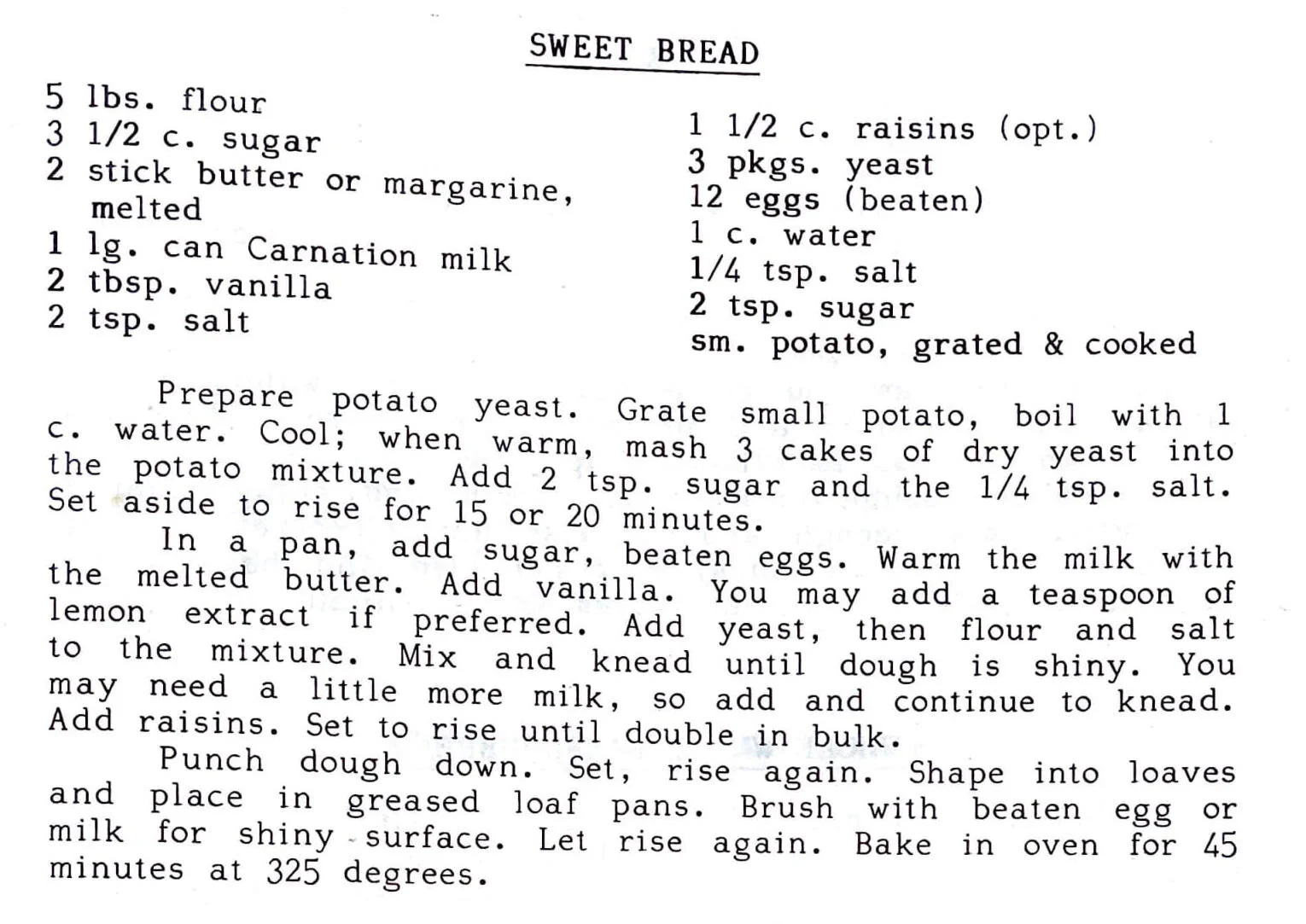 Sweet Bread