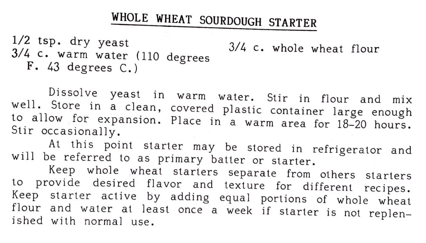 Whole Wheat Sourdough Starter