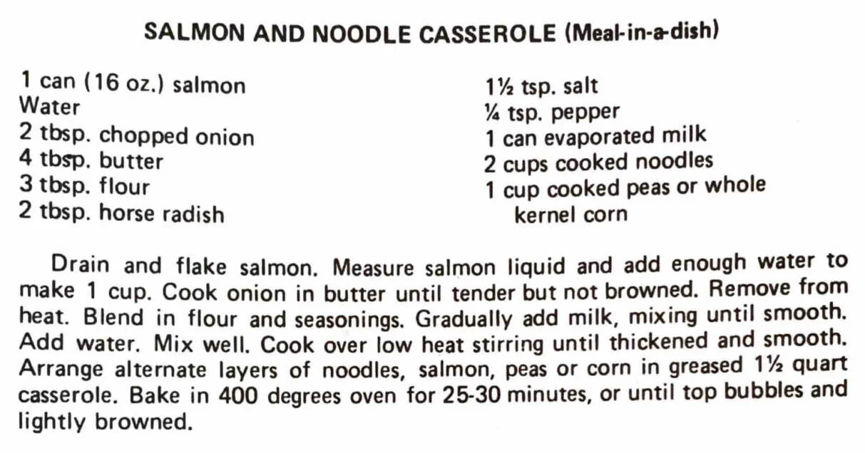 Salmon and Noodle Casserole (Meal-in-a-dish)