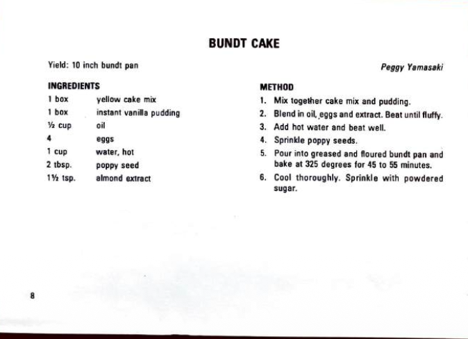 BUNDT CAKE
